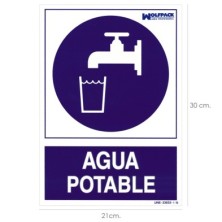 Cartel Agua Potable 30x21cm,