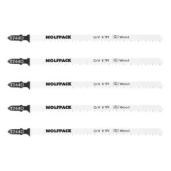 Hoja Larga Sierra Calar Para Madera Corte Grueso 5 Piezas, Hoja Cromo Vanadio 58, Vastago T Universal,