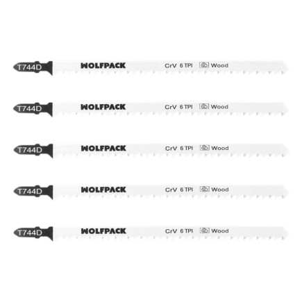 Hoja Larga Sierra Calar Para Madera Corte Grueso 5 Piezas, Hoja Cromo Vanadio 58, Vastago T Universal,