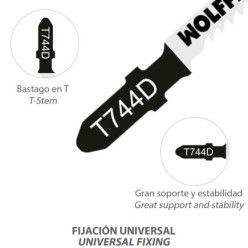 Hoja Larga Sierra Calar Para Madera Corte Grueso 5 Piezas, Hoja Cromo Vanadio 58, Vastago T Universal,