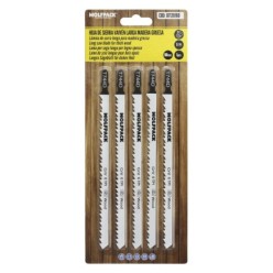 Hoja Larga Sierra Calar Para Madera Corte Grueso 5 Piezas, Hoja Cromo Vanadio 58, Vastago T Universal,