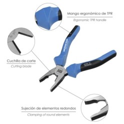 Alicates Universales DIN/ISO Plus 180 mm, Heavy Duty