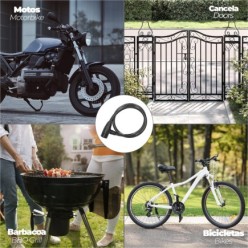 Cable Bicicleta Con Llave 12 mm, x 80 cm,