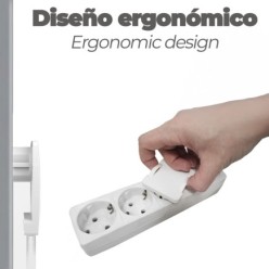 Clavija Enchufe Ultraplano 7 mm, con Asas De Extraccion 16 A - 250 V, Tras Muebles, 3 Cables, Toma Schuko