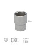 Llave Vaso 1/2" Hexagonal 22 mm, Perfil de 6 caras, Acero Cromo Vanadio, Aristas Redondas al por Mayor | Almacén de Ferretería