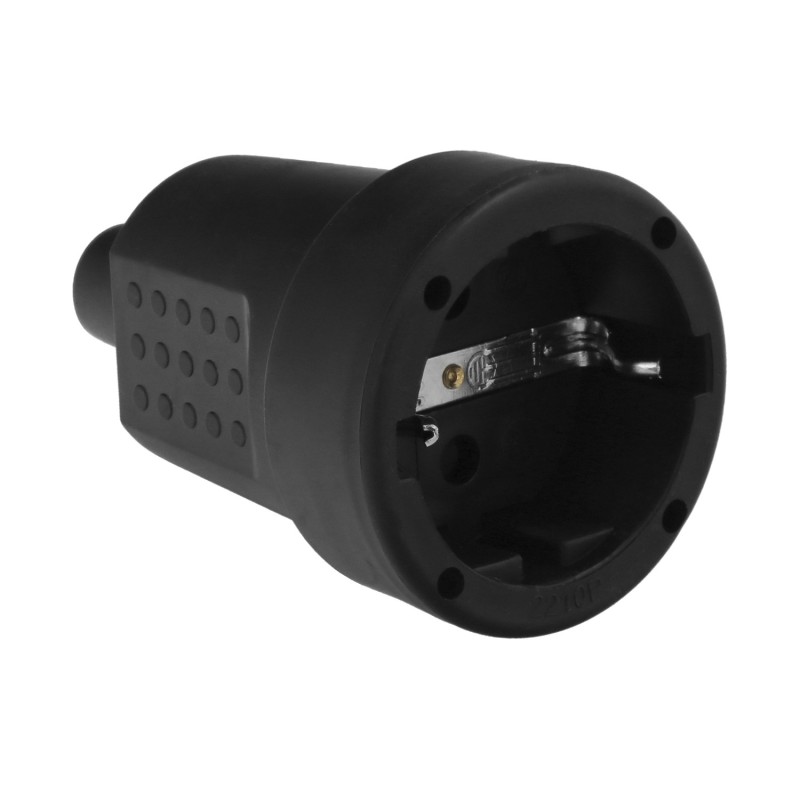 Base Aerea Toma Tierra Goma 4/4,8 mm, Negro (Industrial)