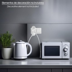 Adaptador Triple Schuko Recto 16A, 250V,