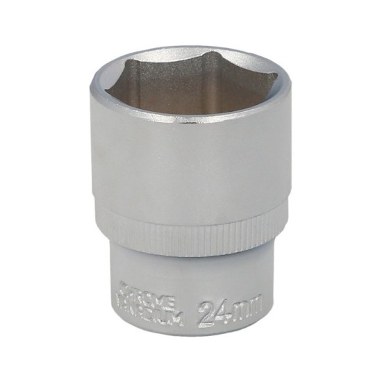 Llave Vaso 1/2" Hexagonal 24 mm, Perfil de 6 caras, Acero Cromo Vanadio, Aristas Redondas al por Mayor | Almacén de Ferretería