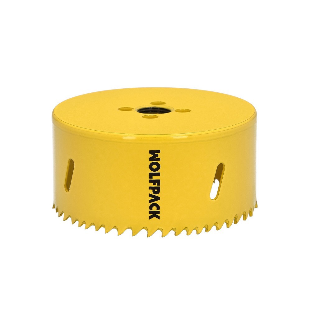 Corona Sierra Bimetal Ø 95 mm, Templado Termico, Base Reforzada, Corona Madera, Broca Agujeros Madera, Acero, Hierro, Plasticos 