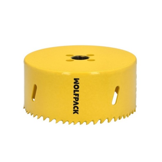 Corona Sierra Bimetal Ø 98 mm, Templado Termico, Base Reforzada, Corona Madera, Broca Agujeros Madera, Acero, Hierro, Plasticos 