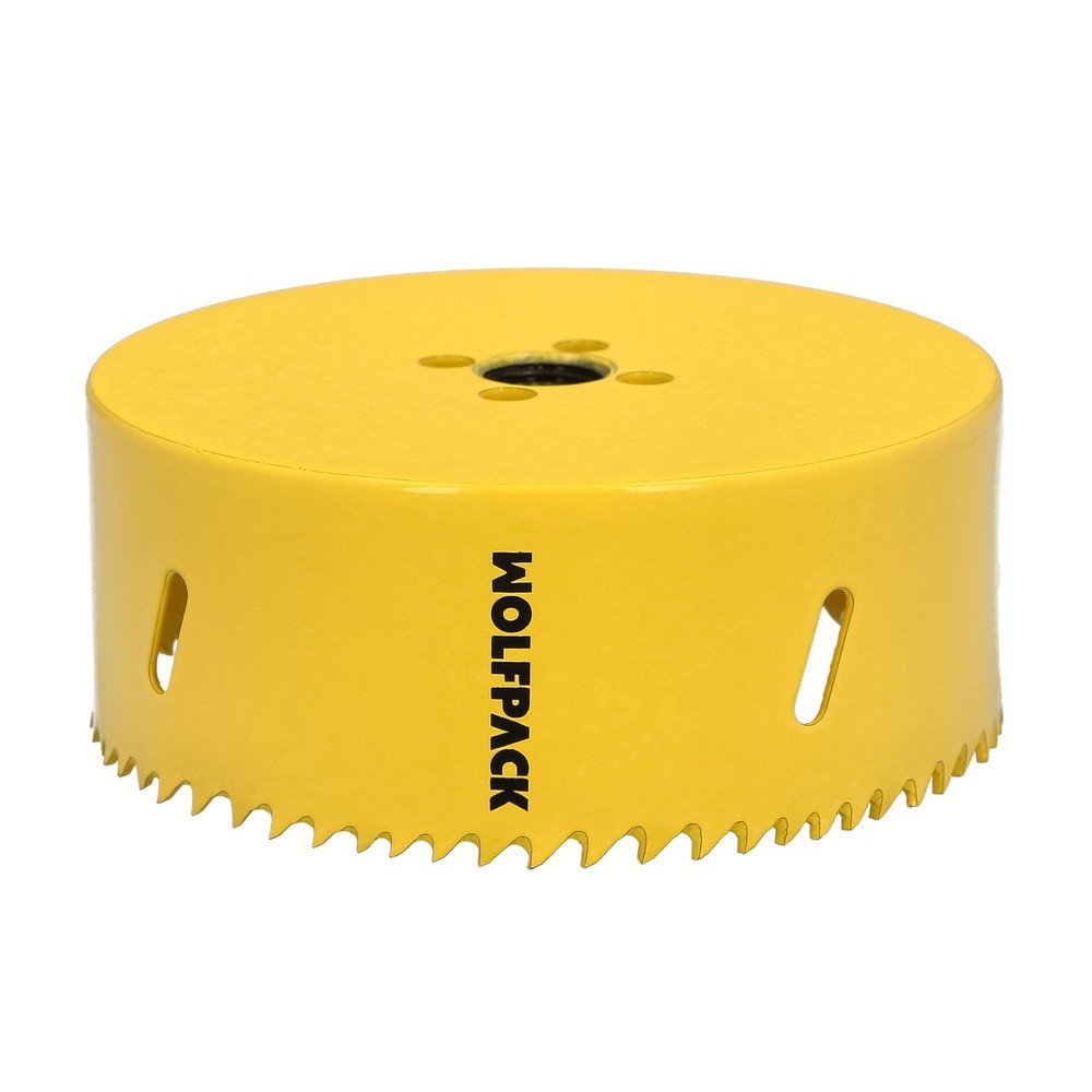 Corona Sierra Bimetal Ø 114 mm, Templado Termico, Base Reforzada, Corona Madera, Broca Agujeros Madera, Acero, Hierro, Plasticos