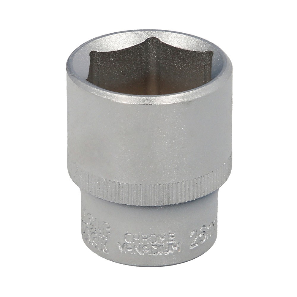 Llave Vaso 1/2" Hexagonal 26 mm, Perfil de 6 caras, Acero Cromo Vanadio, Aristas Redondas al por Mayor | Almacén de Ferretería