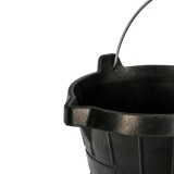 Cubo Obra Industrial Goma 10 Litros Con Pico Vertedor, Base y Laterales Reforzado, Espesor 1 cm, Espuerta Obra, Cubo Goma Obra a