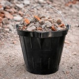 Cubo Obra Industrial Goma 10 Litros Con Pico Vertedor, Base y Laterales Reforzado, Espesor 1 cm, Espuerta Obra, Cubo Goma Obra a
