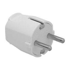 Clavija Schuko 2 Polos Con Toma Tierra 16 Amperios Blanco,