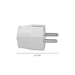 Clavija Schuko 2 Polos Con Toma Tierra 16 Amperios Blanco,