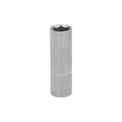 Llave Vaso 1/4" Hexagonal Larga 11 mm, Perfil de 6 caras, Acero Cromo Vanadio, Aristas Redondas