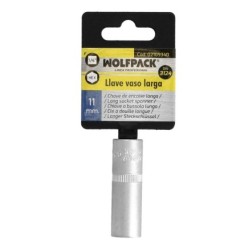 Llave Vaso 1/4" Hexagonal Larga 11 mm, Perfil de 6 caras, Acero Cromo Vanadio, Aristas Redondas
