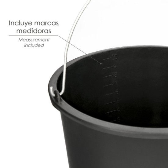 Cubo Obra Italiano Capacidad 10 Litros, Con Marcas Medidoras, Asa Acero Galvanizado, Resistente y Ligero, al por Mayor | Almacén