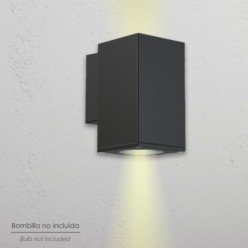 Lampara Aplique Doble GU10 IP65 Negro