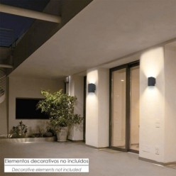 Lampara Aplique Doble GU10 IP65 Negro