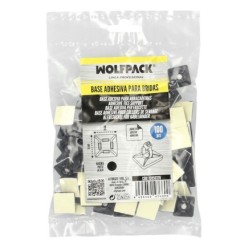 Base Adhesiva Para Bridas 19x19 mm, Negra Bolsa 100 Unidades