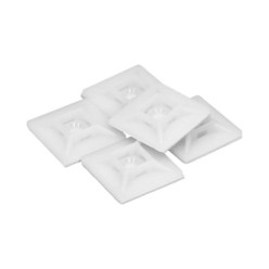 Base Adhesiva Para Bridas 19x19 mm, Blanca Bolsa 100 Unidades