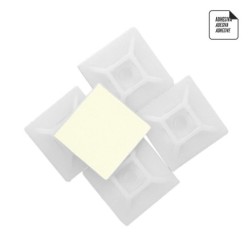 Base Adhesiva Para Bridas 19x19 mm, Blanca Bolsa 100 Unidades