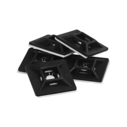 Base Adhesiva Para Bridas 28x28 mm, Negra Bolsa 100 Unidades