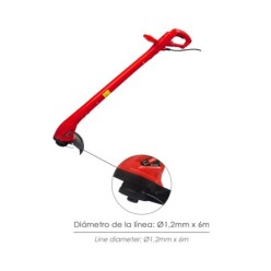 Recortabordes Electrico 250 Watt, 12,500 R,P,M, Anchura Corte Ø 22 cm, Hilo Ø 1,2 mm, x 6 Metros,  Recorta Bordes, Cortabordes