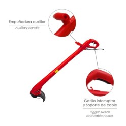 Recortabordes Electrico 250 Watt, 12,500 R,P,M, Anchura Corte Ø 22 cm, Hilo Ø 1,2 mm, x 6 Metros,  Recorta Bordes, Cortabordes