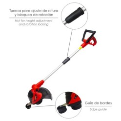 Recortabordes Electrico 550 Watt, 10,000 R,P,M, Anchura Corte Ø 30 cm, Hilo Ø 1,6 mm, x 6 Metros, Recorta Bordes, Cortabordes