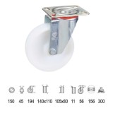 Rueda Industrial Nylon Placa 150 mm, al por Mayor | Almacén de Ferretería