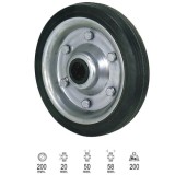 Rueda Industrial Goma Negra Sin Eje 200 mm, al por Mayor | Almacén de Ferretería