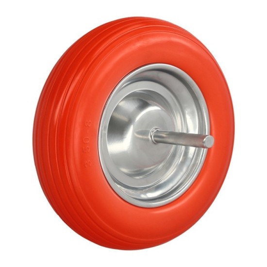 Rueda Carretilla Obra / Jardin Maciza Llanta Acero "Plus" Naranja Impinchable, Para Eje Ø 19 mm Rueda Ø 35 cm al por Mayor | Alm