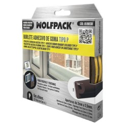 Burlete Elástico "P" 6 m, x 9 mm, Marrón