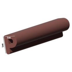 Burlete Elástico "P" 6 m, x 9 mm, Marrón