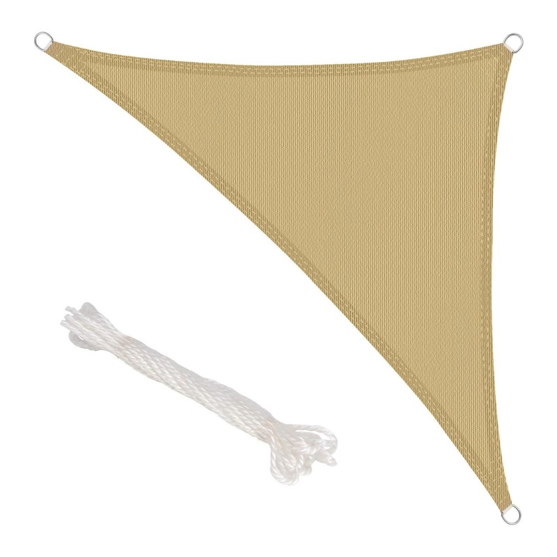 Toldo Vela Sombra Jardin Triangular Beige 5,0 x 5,0 metros,