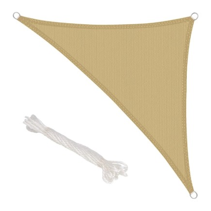 Toldo Vela Sombra Jardin Triangular Beige 5,0 x 5,0 metros,