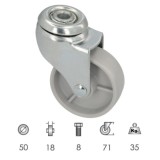 Rueda Domestica Ø 50 mm, Agujero Pasante Ø 8 mm, al por Mayor | Almacén de Ferretería
