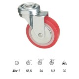 Rueda Poliuretano Pasante 40 mm, al por Mayor | Almacén de Ferretería