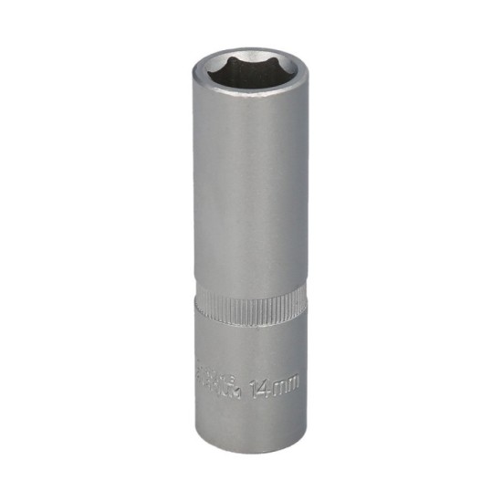 Llave Vaso 1/2" Hexagonal Larga 14 mm, Perfil de 6 caras, Acero Cromo Vanadio, Aristas Redondas al por Mayor | Almacén de Ferret