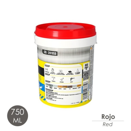 Pintura Impermeabilizante Con Fibras Para Exteriores / Interiores 750 ml, Color Rojo al por Mayor | Almacén de Ferretería