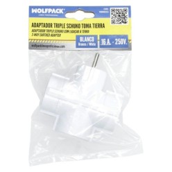 Adaptador Triple Schuko 16 A 250 V,