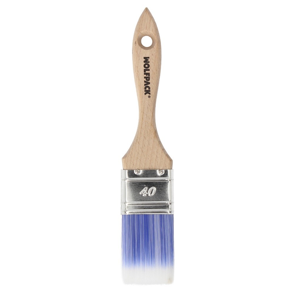 Paletina Profesional Plus Ancho 40 mm, Cerdas Sintenticas PBT, Mango Madera Haya Ergonomico, Brocha Pintor, Pincel Pintura al po