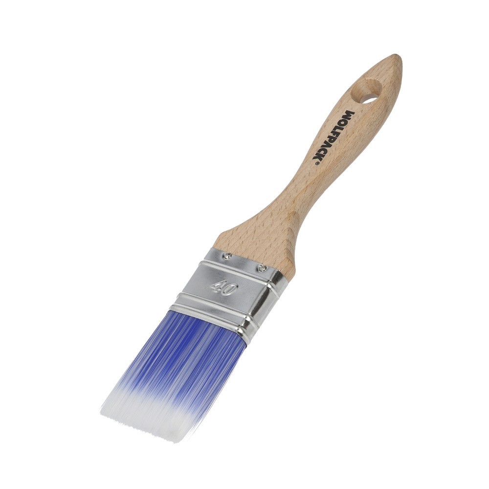 Paletina Profesional Plus Ancho 40 mm, Cerdas Sintenticas PBT, Mango Madera Haya Ergonomico, Brocha Pintor, Pincel Pintura al po