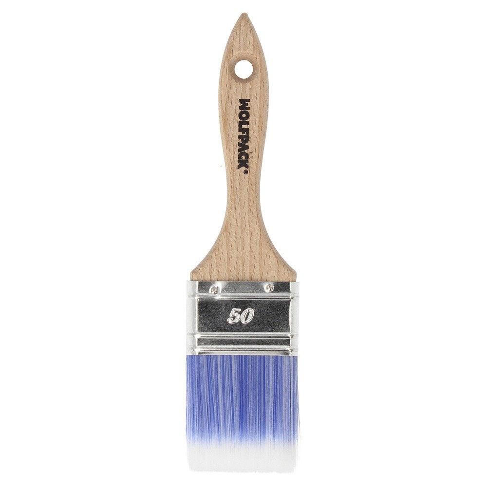 Paletina Profesional Plus Ancho 50 mm, Cerdas Sintenticas PBT, Mango Madera Haya Ergonomico, Brocha Pintor, Pincel Pintura al po