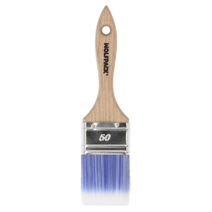 Paletina Profesional Plus Ancho 50 mm, Cerdas Sintenticas PBT, Mango Madera Haya Ergonomico, Brocha Pintor, Pincel Pintura al po