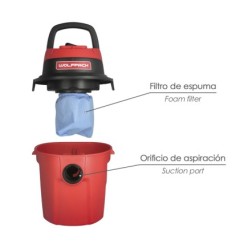 Aspirador Soplador Plástico Agua Y Polvo 10 Litros / 1000 Watt,