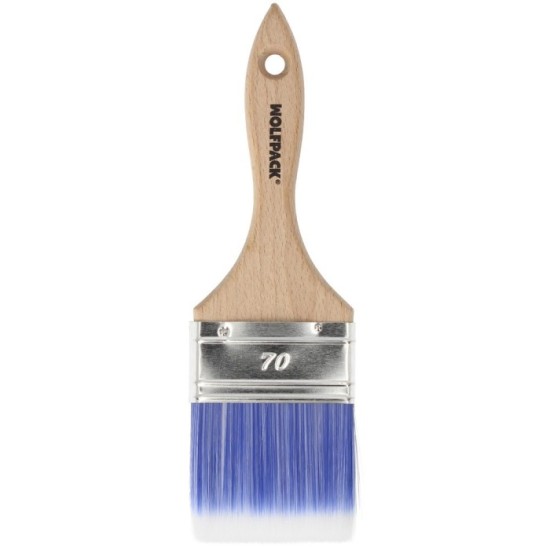 Paletina Profesional Plus Ancho 70 mm, Cerdas Sintenticas PBT, Mango Madera Haya Ergonomico, Brocha Pintor, Pincel Pintura al po